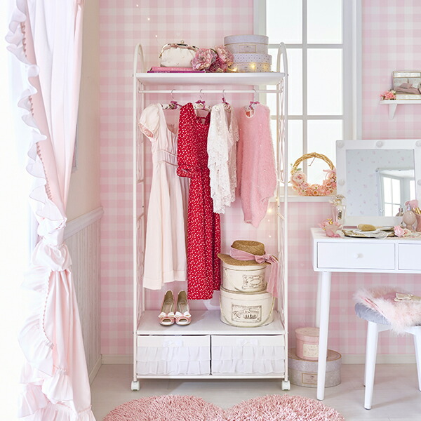 楽天市場】【P5倍！25日限定】【直送】フリルハンガーラック（2杯