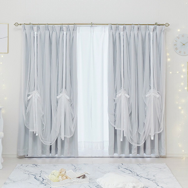 楽天市場】【P5倍！19日20時-23日1:59】リボンアレンジレイヤード遮光