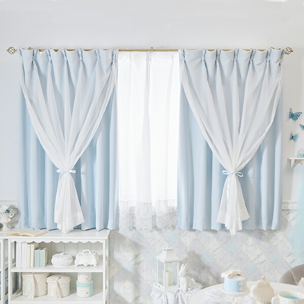 楽天市場】【P5倍！19日20時-23日1:59】フェアリーリボン遮光カーテン