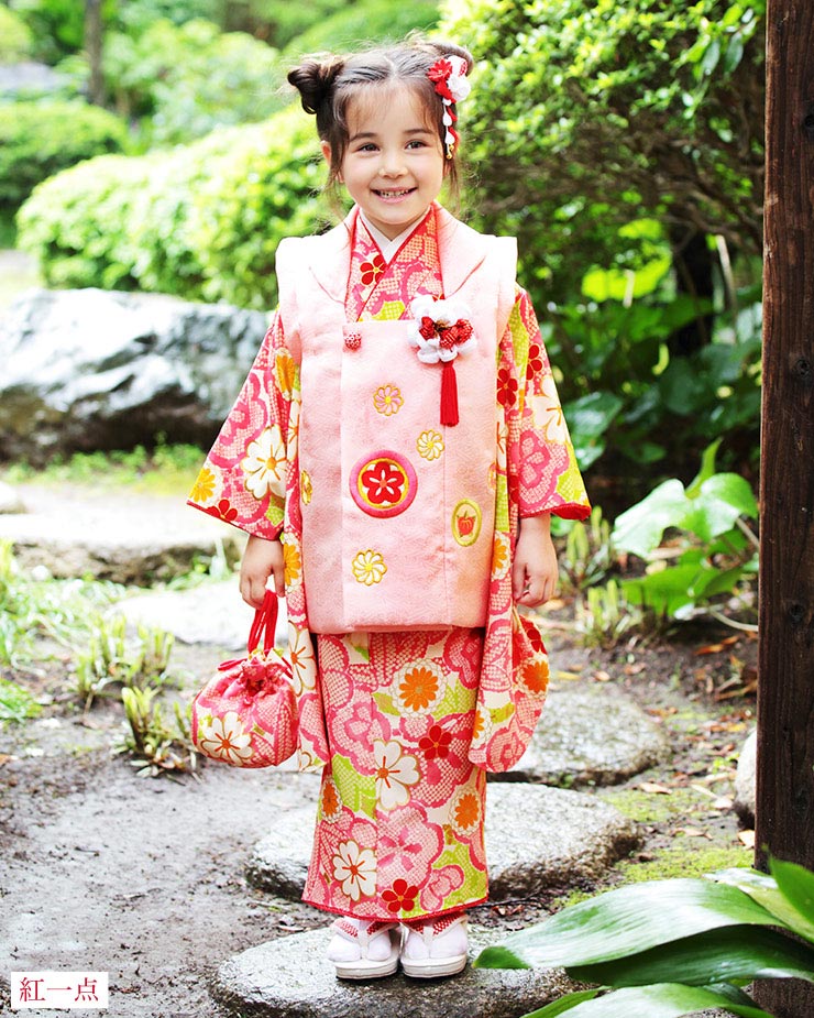 楽天市場】七五三 3歳 女児 被布 着物 セット 正絹 ヒッタ花遊び