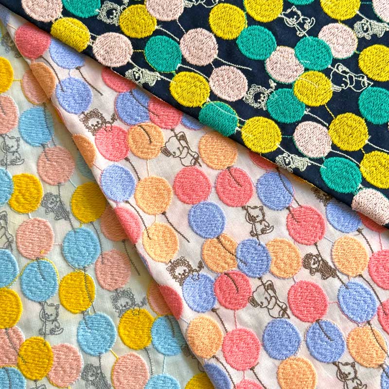 楽天市場】yukiemonユキエモン「バルーンランド」 綿ローン刺繍生地