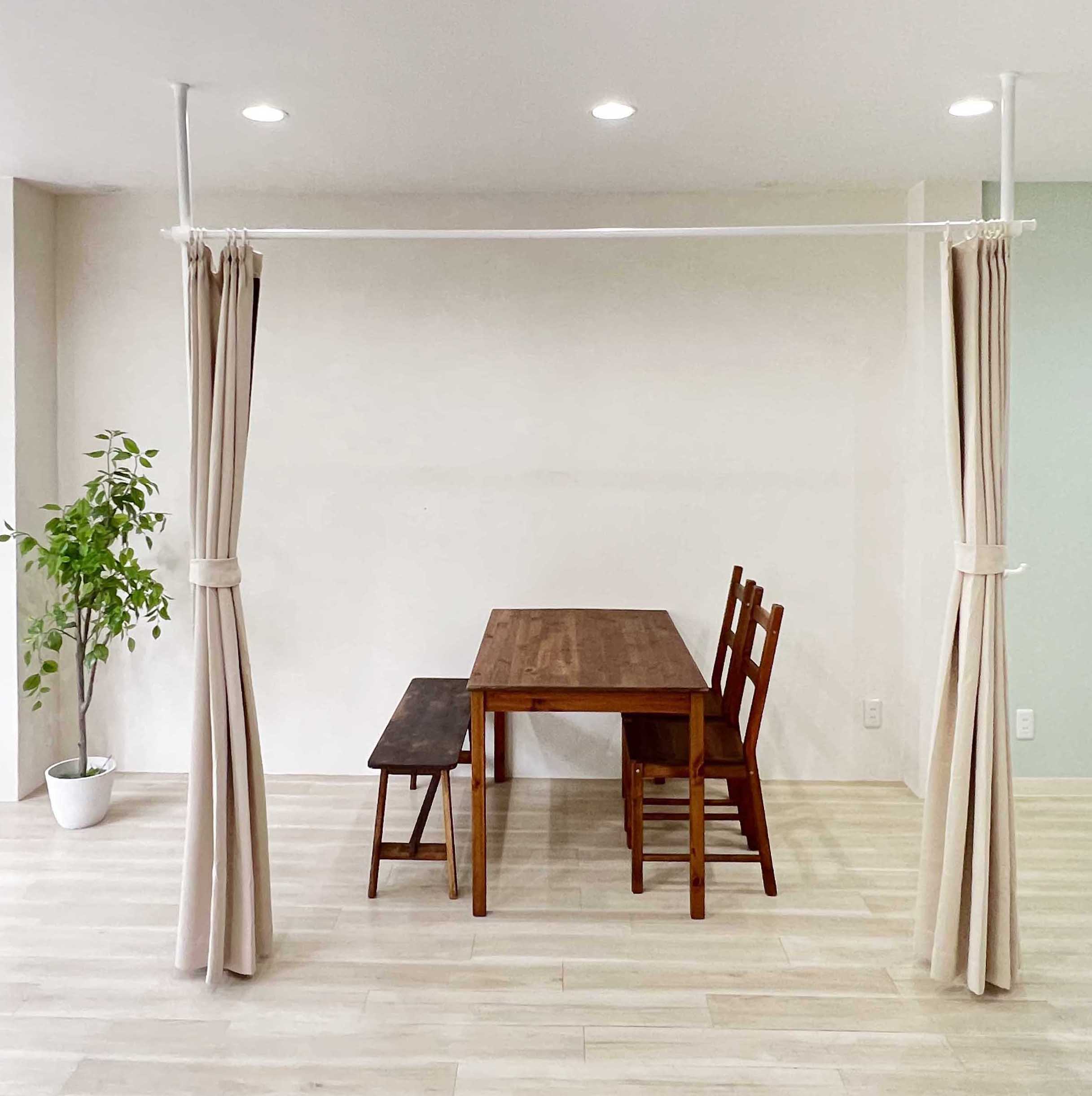 8tail 本棚 購入 突っ張り ラック 幅101cm ホワイト×ナチュラル 2941