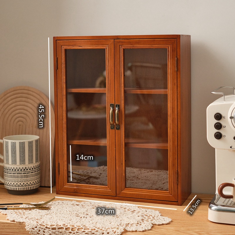 楽天市場】ショーケース 卓上収納 ティーセット収納キャビネット 木製