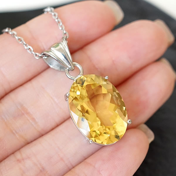 楽天市場】シトリン ブラジル産 ペンダント ネックレス 宝石質 SA