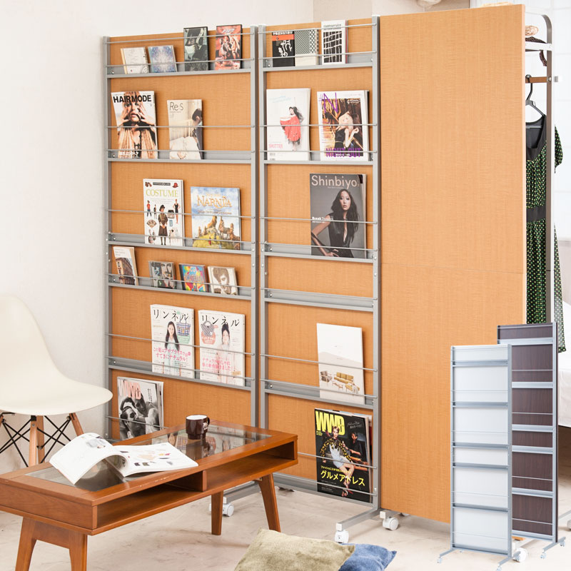 楽天市場】パーテーション キャスター付き 幅60cm マガジンラック