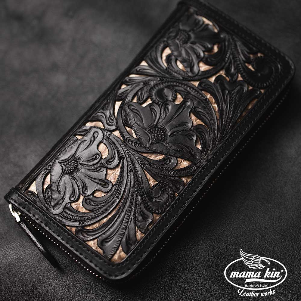 楽天市場】送料無料 蛇革 ラウンドファスナー ラウンドジッパー