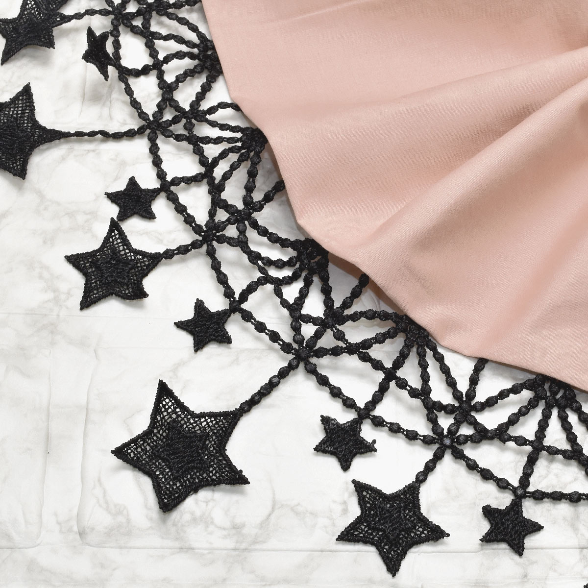 楽天市場】ケミカルレース ゆめかわお星さまのガーランドレース 幅