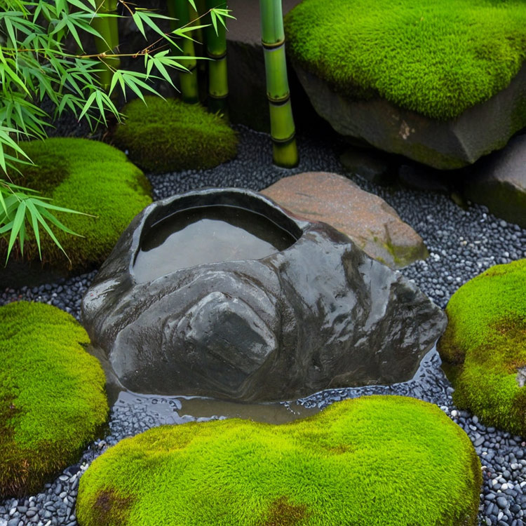 楽天市場】水鉢 手水鉢 たまり石 天然石 庭石 つくばい 庭園 石庭 日本