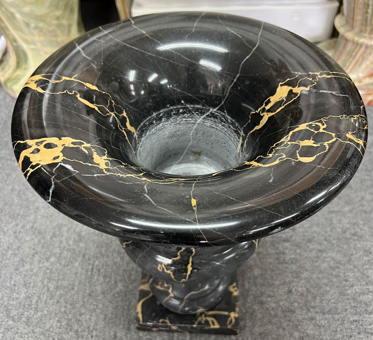 楽天市場】天然大理石 花瓶 飾り壺 高さ約38cm 天然石の美しさ 壺 花