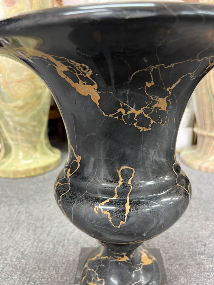 楽天市場】天然大理石 花瓶 飾り壺 高さ約38cm 天然石の美しさ 壺 花