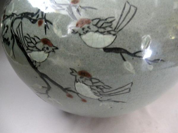 楽天市場】高麗青磁 辰砂 動物文壺 猫 鳥 高さ約24cm 李朝 陶磁器 韓国