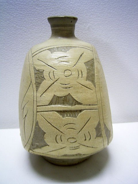 楽天市場】鶏龍山 粉青沙器 掻落扁壺 高さ約19cm 李朝 韓国 朝鮮 美品