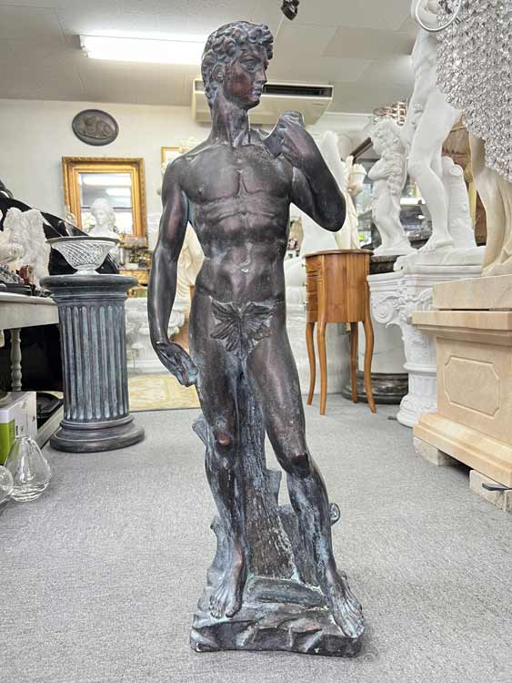 楽天市場】イタリア製 人物像 ダヴィデ ブロンズ仕上げ 石像 高さ約