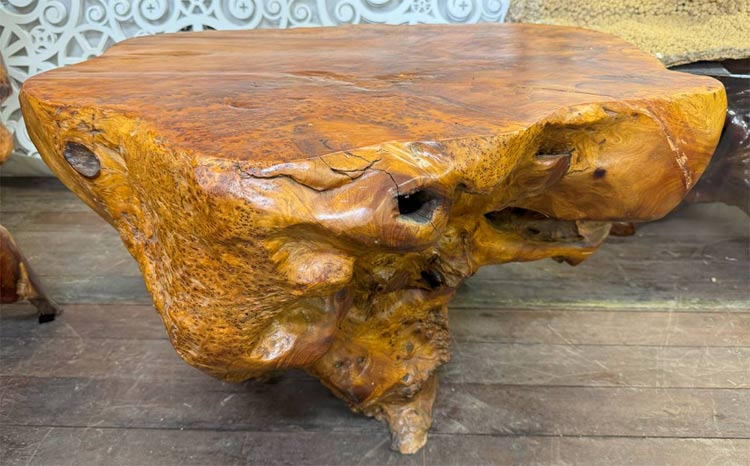 楽天市場】送料無料 自然木 木の根 座卓 低い テーブル W95cm 花台