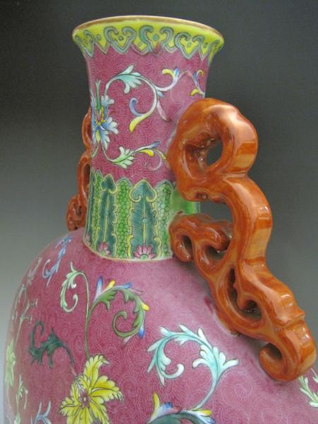 楽天市場】景徳鎮 粉彩花文扁壺 全高49cm 中国 陶磁器 希少 花生 工芸