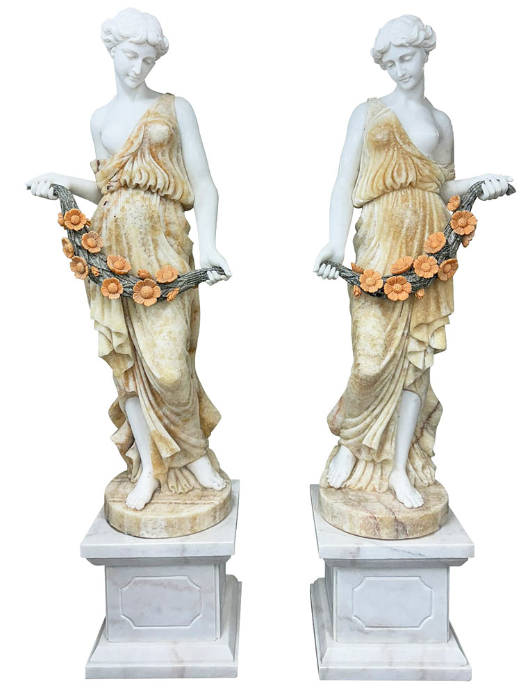 楽天市場】天然大理石彫刻 もてなしのヴィーナス ペア H192cm 薔薇