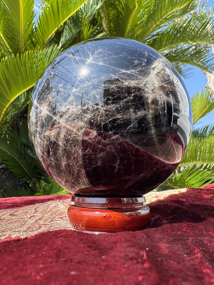 楽天市場】希少 黒水晶 モリオン 丸玉 大型 珠 直径約11cm 約1.8kg