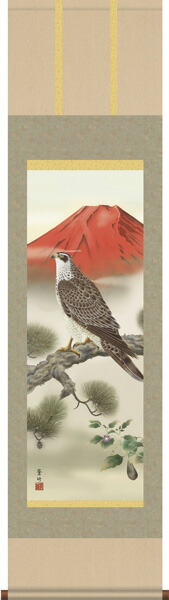 楽天市場】掛け軸 (掛軸)【尺三幅】一富士二鷹三茄子(井原蒼竹)【送料