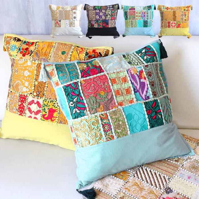 楽天市場】クッションカバー 45×45 エスニック アジアン 刺繍