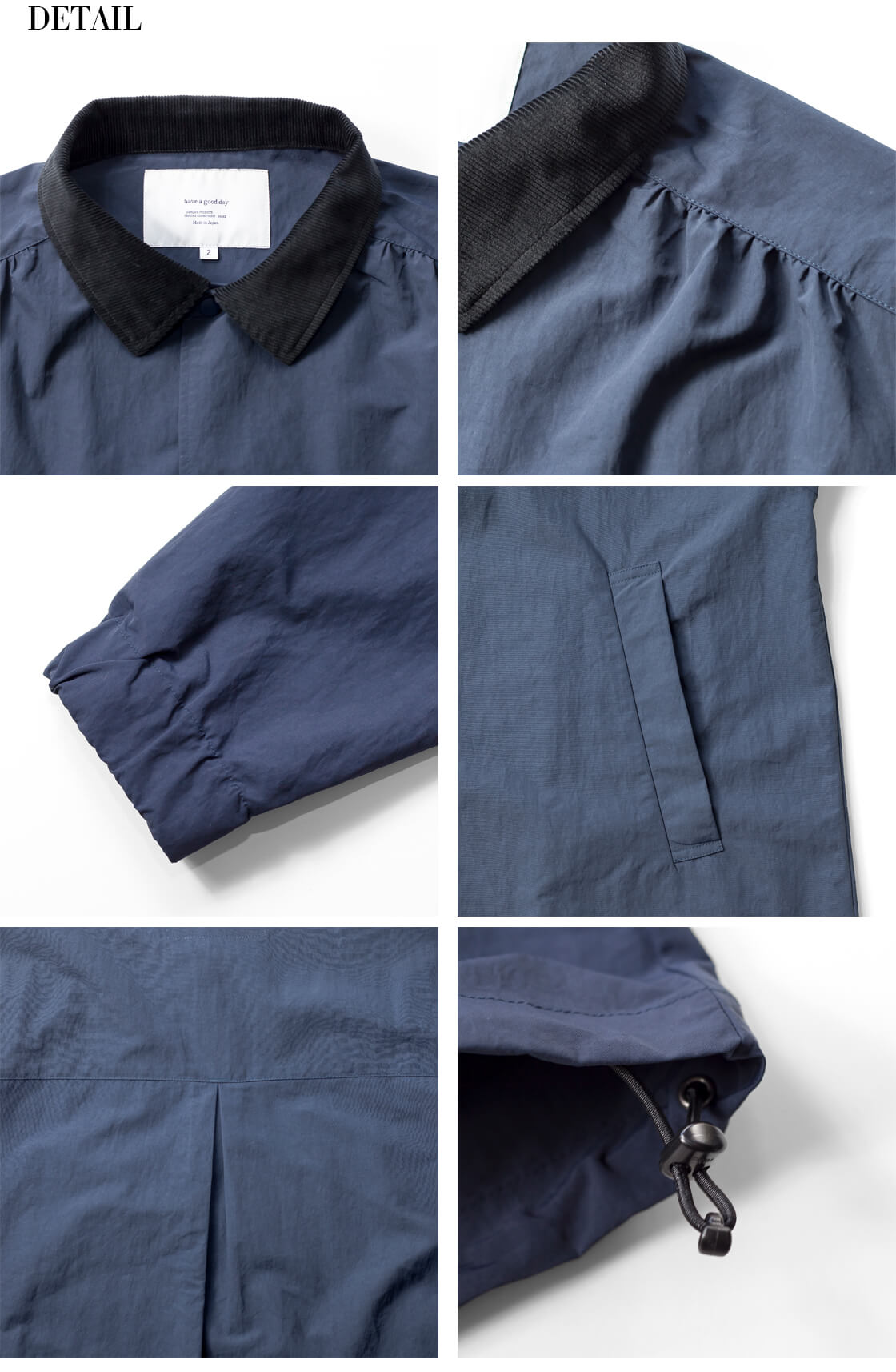 楽天市場】have a good day ハブアグッドデイ コーデュロイ襟 ナイロン