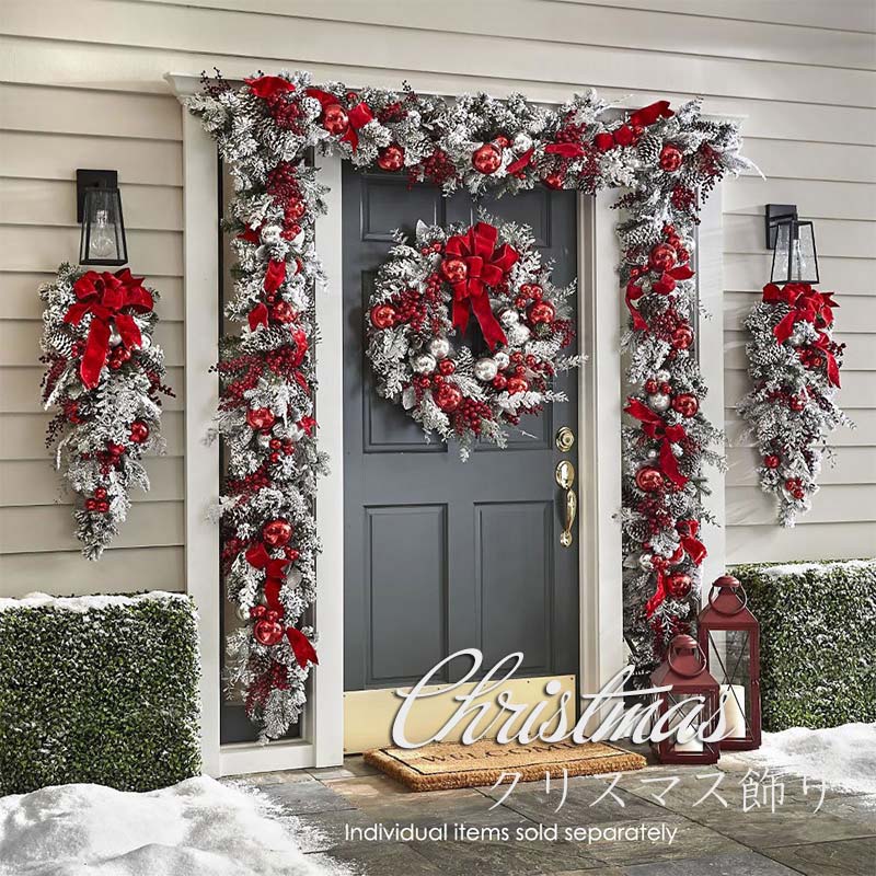 楽天市場】クリスマスリース 玄関 外 飾り 45cm/1.2m/1.5m 大きい