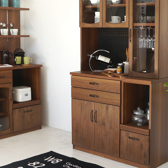 楽天市場】【懐かしいレトロデザイン】 食器棚 キッチンボード 完成品