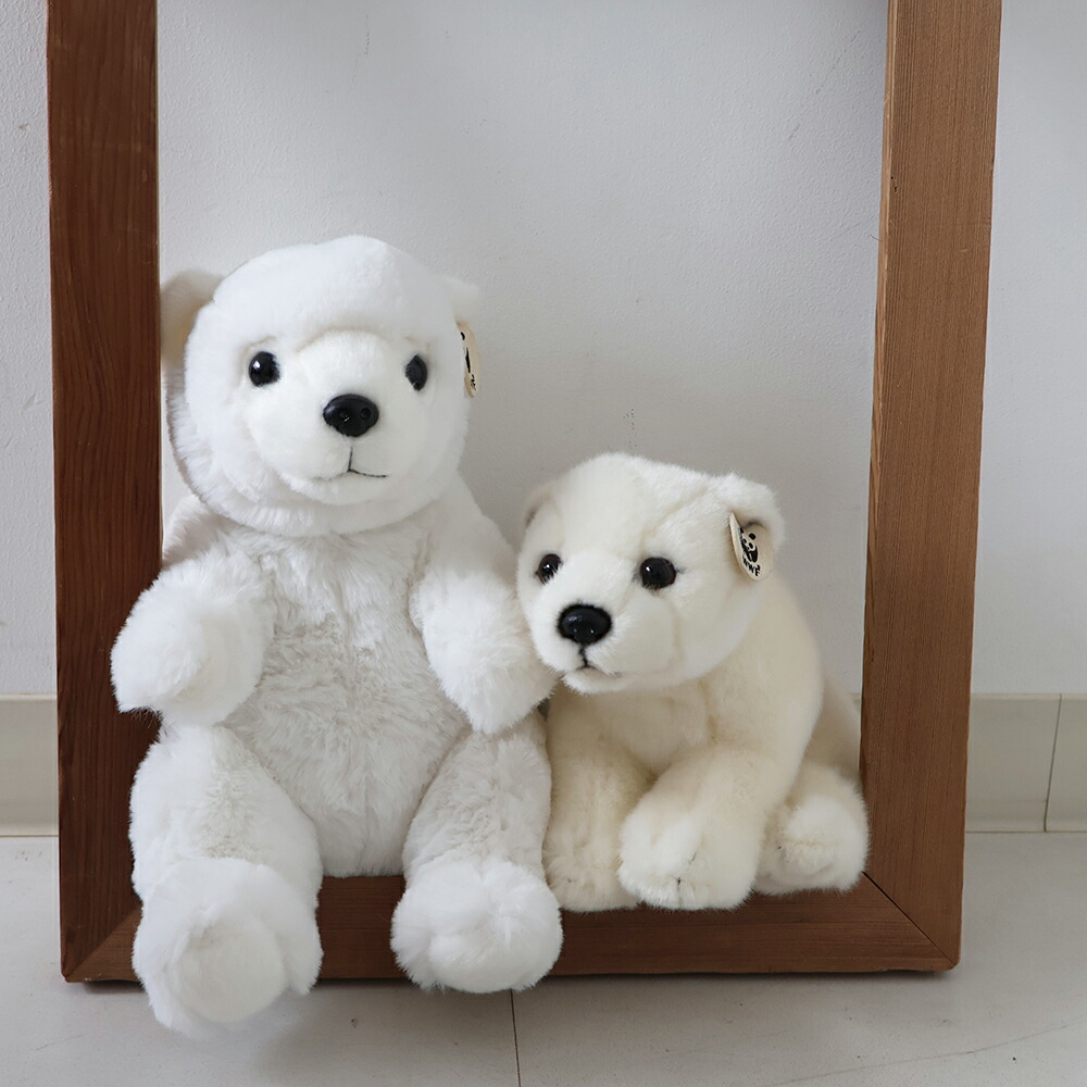 楽天市場】まっしろでふわふわなWWF シロクマのぬいぐるみは2サイズ