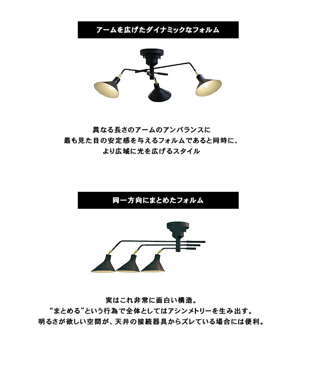 楽天市場】RONNE ロネ 3灯 リモコン付 アーム可動式 シーリングライト