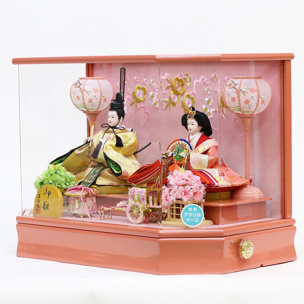 楽天市場】雛人形 コンパクト ケース飾り ケース入り 小三五親王飾り