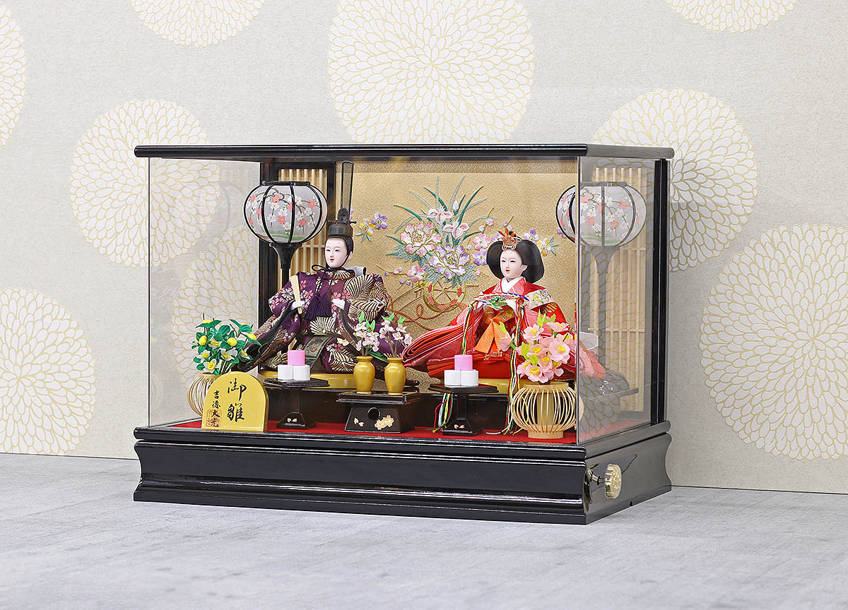 楽天市場】雛人形 コンパクト ケース飾り ケース入り 小三五親王飾り