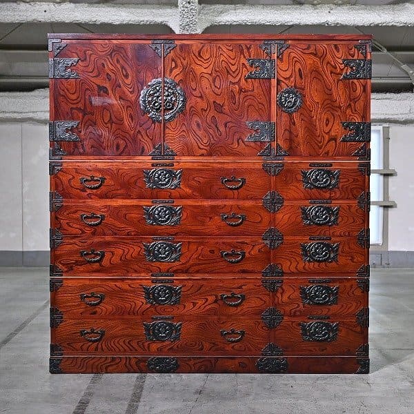 楽天市場】岩谷堂箪笥 140万「間箪笥」整理たんす 欅材 漆塗り 南部