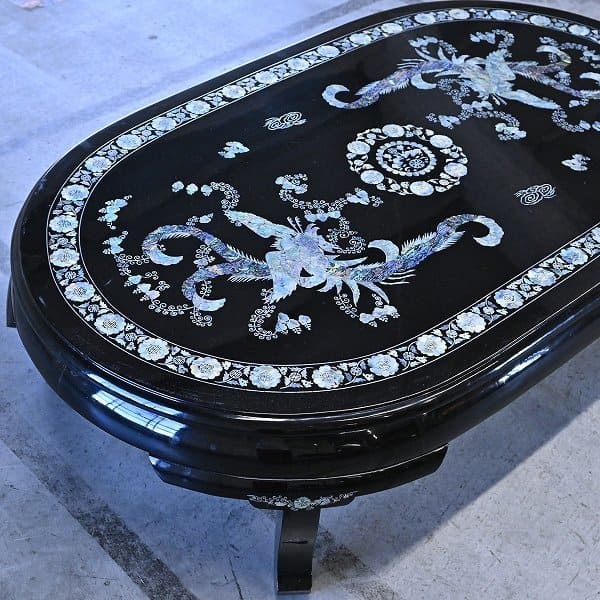 楽天市場】螺鈿細工 座卓 鳥 座卓 夜光貝 伝統 ちゃぶ台 ローテーブル