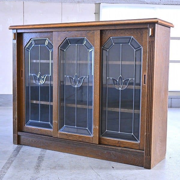 楽天市場】三越ブルージュ サイドボード オーク無垢材 飾り棚 ガラス