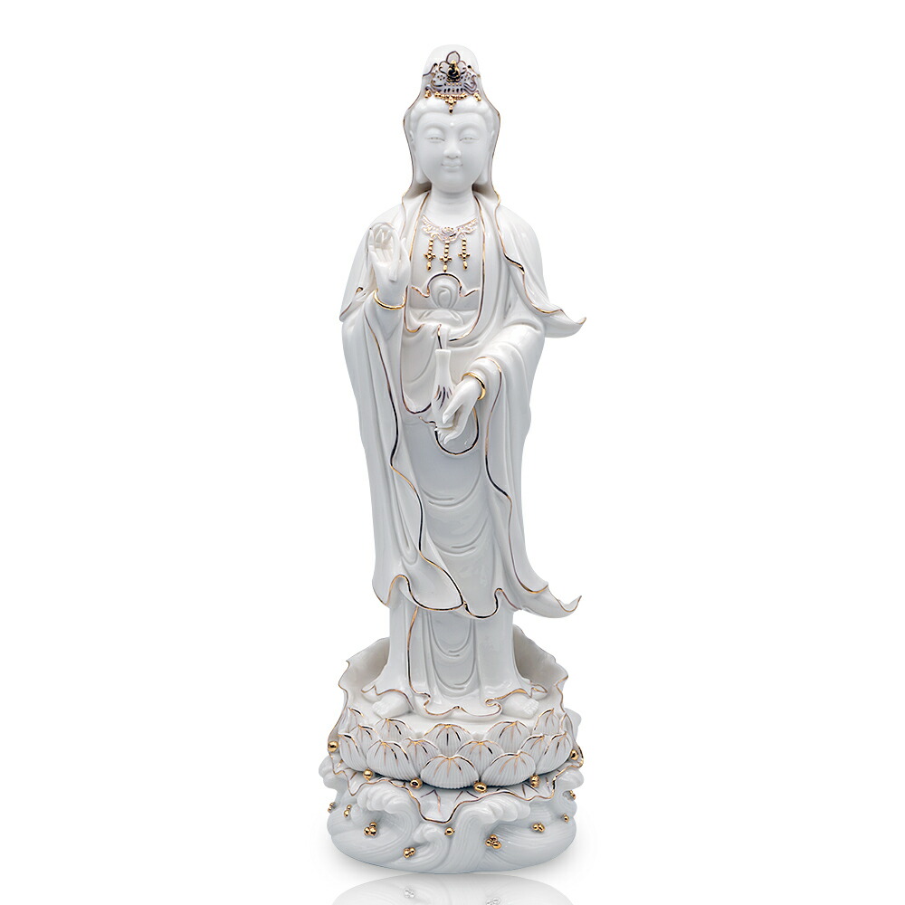 楽天市場】観音像 徳化窯白磁 聖観音菩薩 インテリア オブジェ 仏像