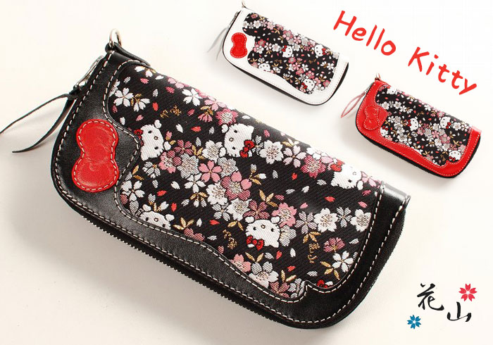 楽天市場】花山[かざん] キティちゃん ラウンドZIP 和柄 ロング