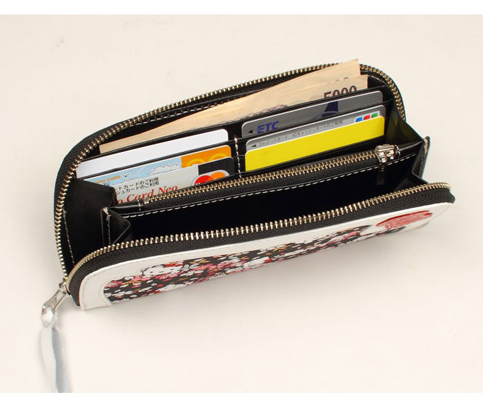 楽天市場】花山[かざん] キティちゃん ラウンドZIP 和柄 ロング