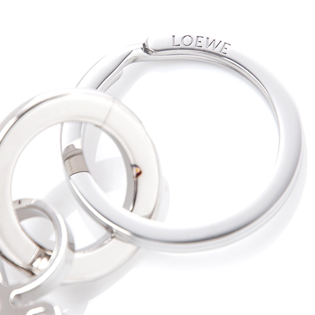 楽天市場】ロエベ LOEWE キーリング バッグチャームシルバーゴールド