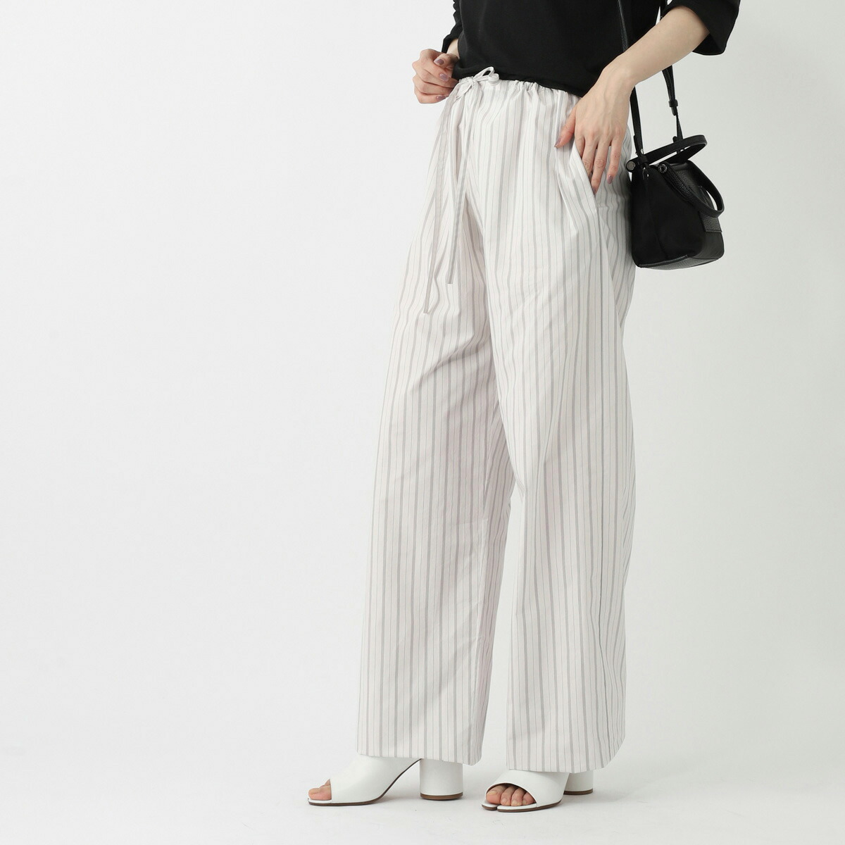 楽天市場】ザ ロウ THE ROW コットンパンツ ワイドパンツ ホワイト