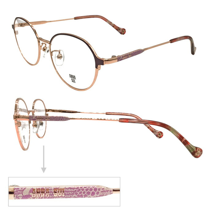楽天市場】ANNA SUI アナスイ メガネ 60-9033-01/02/03 50mm ラウンド
