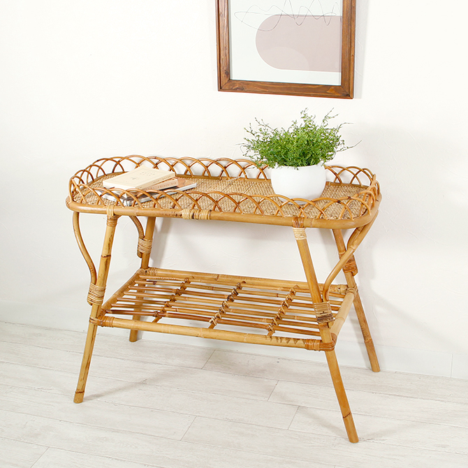 楽天市場】ユグラ コンソール テーブルラタン 家具 かご バスケット 籐