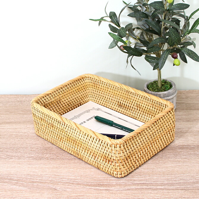 楽天市場】＼高級ベトナムラタン製／ アジアン 収納バスケットケース S