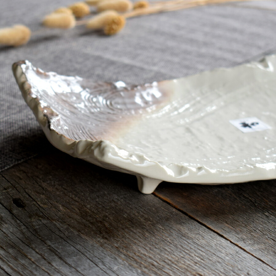 楽天市場】食器 和食器 おしゃれ 皿 大皿 志野足付き長角大皿32.8cm