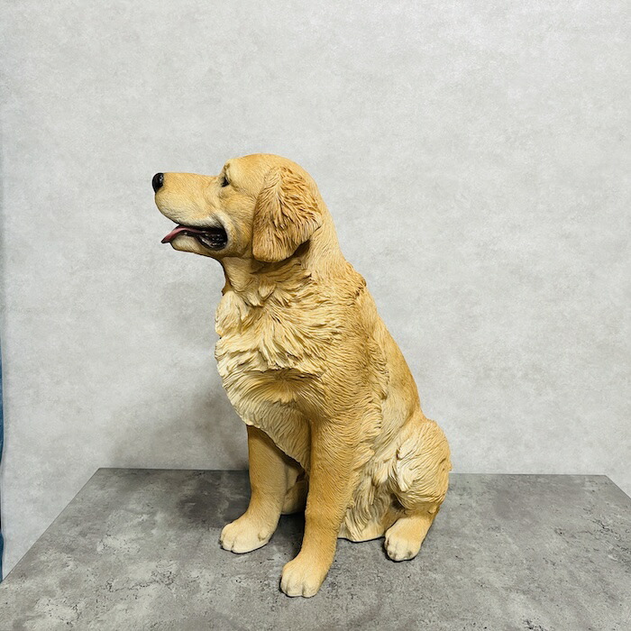楽天市場】犬 置物 大きい お座りゴールデンレトリバー 特大 高さ53.5