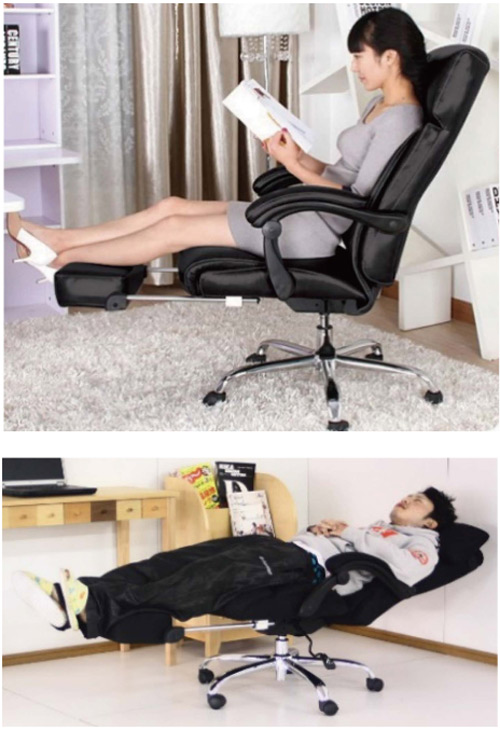 楽天市場】オフィスチェアー レザー リクライニング フットレスト内臓