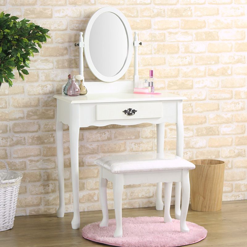 楽天市場】ドレッサー スツール付き 椅子付き 姫系 アンティーク 木製