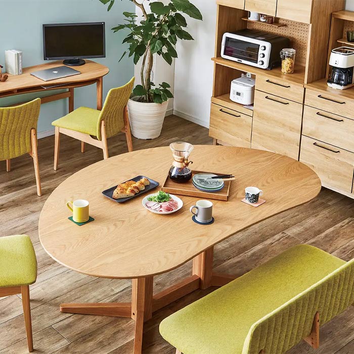 楽天市場】リビングテーブル 豆型 ビーンズ型 半円 角無し 変形 無垢材