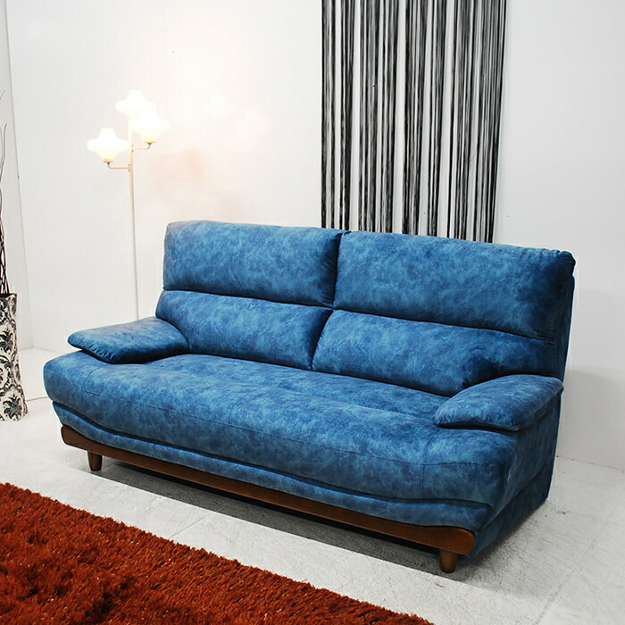3WAYソファベッド 62幅 ブルー 新品アウトレット ソファーベッド