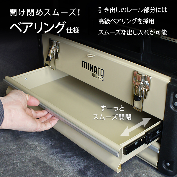 楽天市場】ミナト 3段ツールボックス TB-30 (引き出し付き/ベアリング