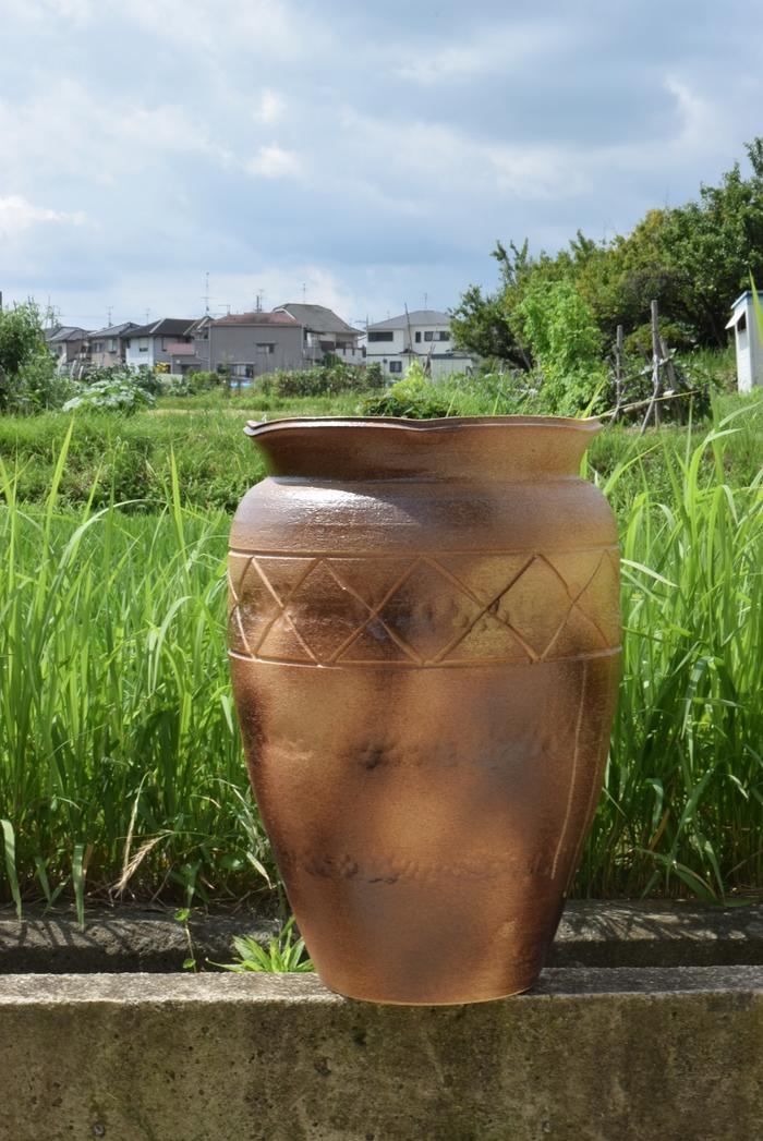 楽天市場】大壺花入れ花瓶伝統の信楽 花入れ 大きいサイズ 壺型花瓶