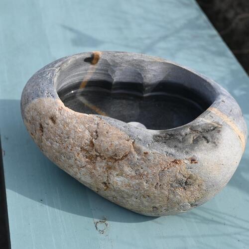 楽天市場】天然石の植木鉢 天然石 器 植木鉢 花器 一品もの 石 鉢 石器